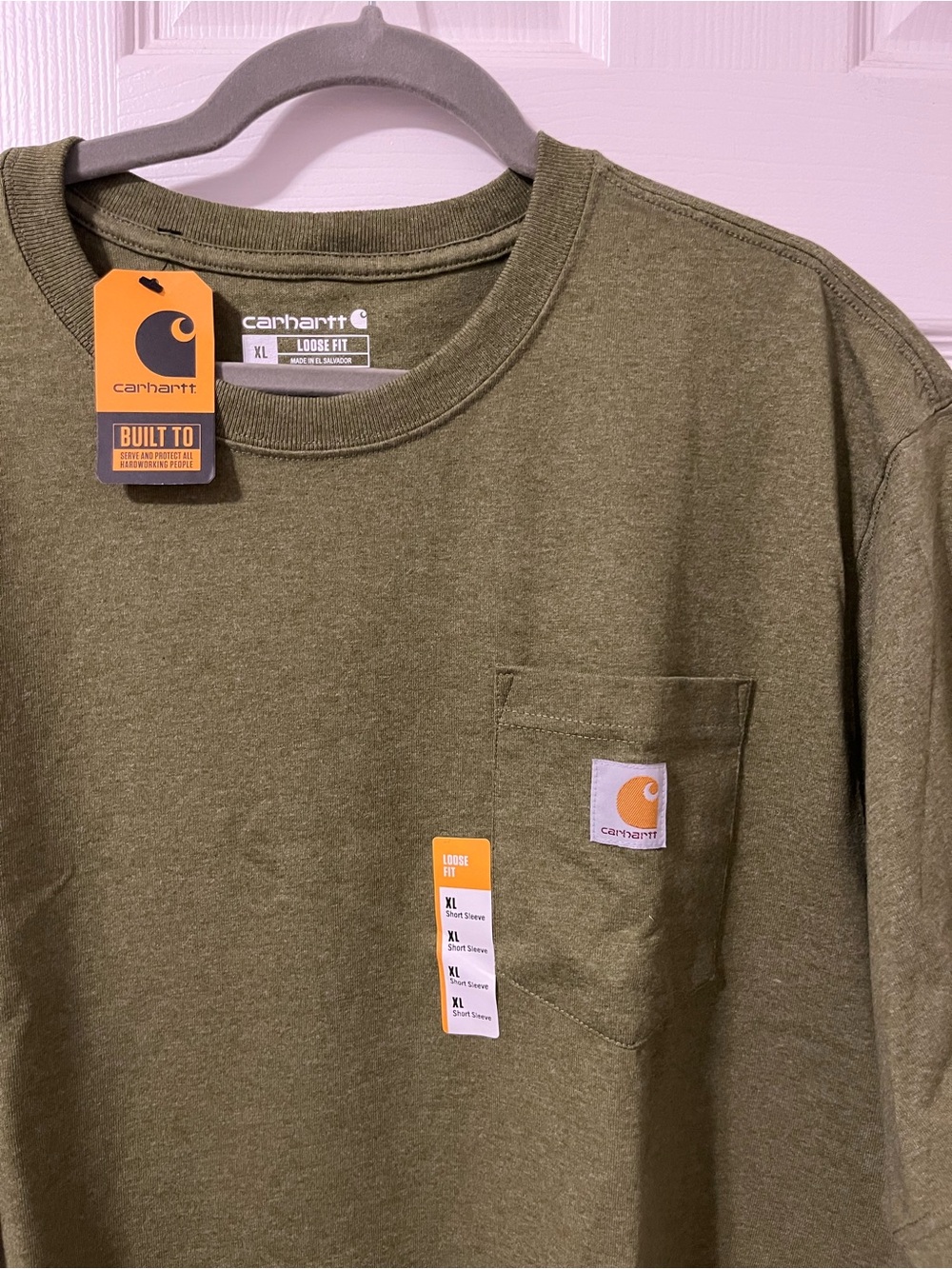 Carhartt Men's Olive Green Long Sleeve Pocket Tee